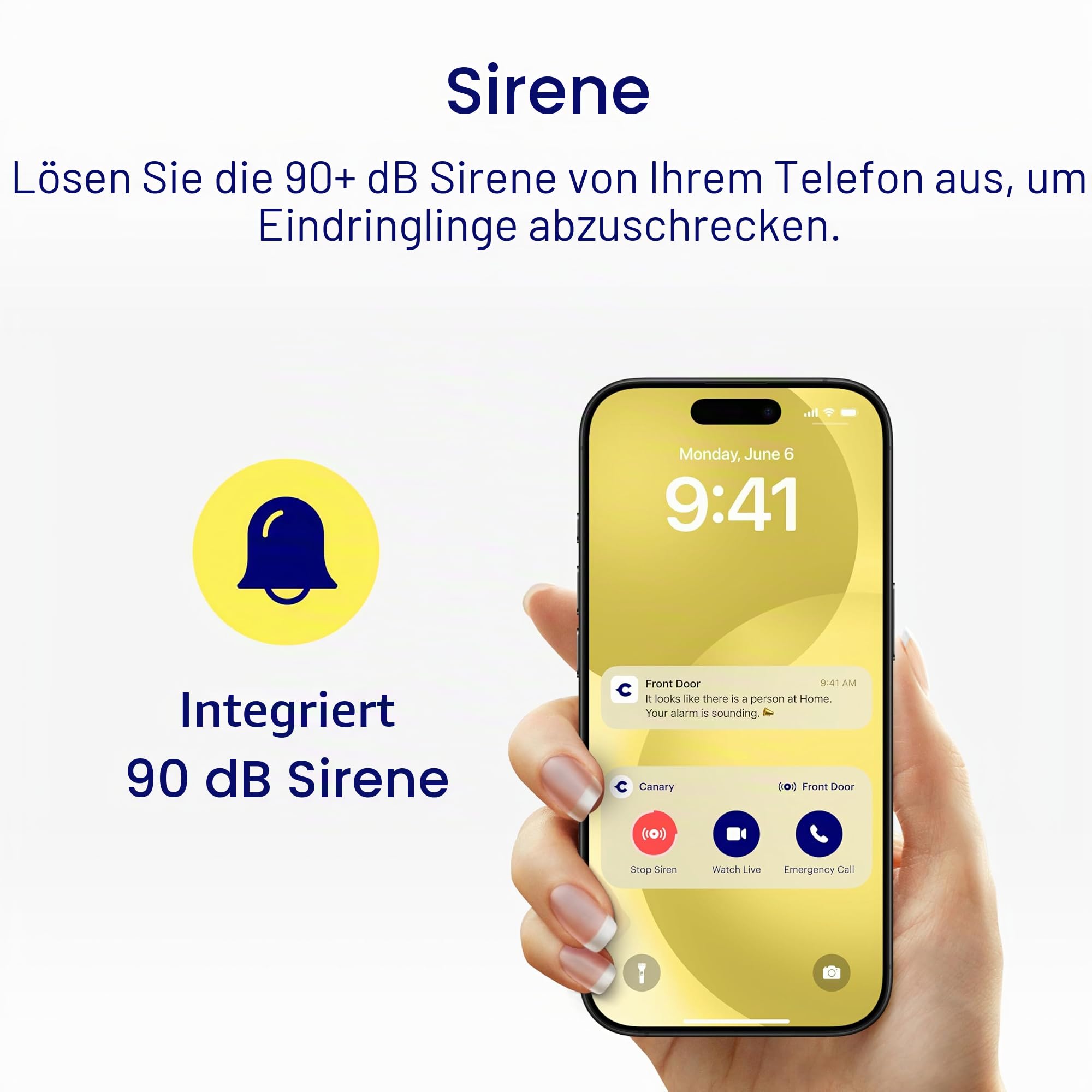 Canary Pro Überwachungskamera 1080p HD WiFi IP, 24/7 Live-Übertragung, Sirene, Raumklima-Überwachung, Bewegungsmelder, 2-Wege-Audio, Nachtsicht, 10x Zoom, Alexa & Google Assistant Integration und mehr