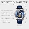 Mechanical Watches for Men - Elegant Automatic Bracelet Watch for Men, Chronograph | Luxury Multifunction Watch with Leather Strap, Classic Analog Screen for Business and Clothing, blue, See