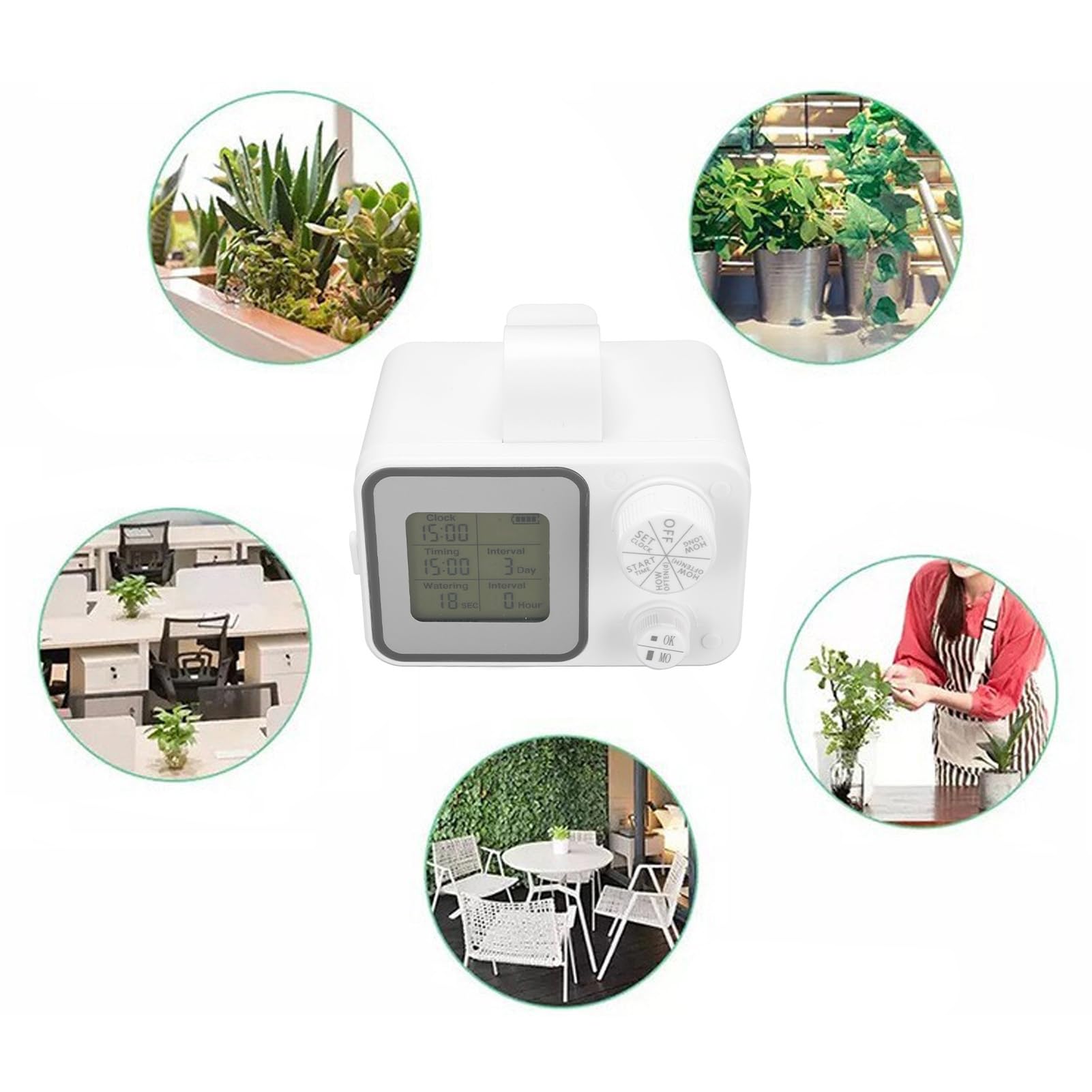 Bewässerungssystem Zimmerpflanzen, Automatische Tropfbewässerung Set mit LCD Bewässerungscomputer, Wasserspender Pflanzen für Balkon und Urlaub