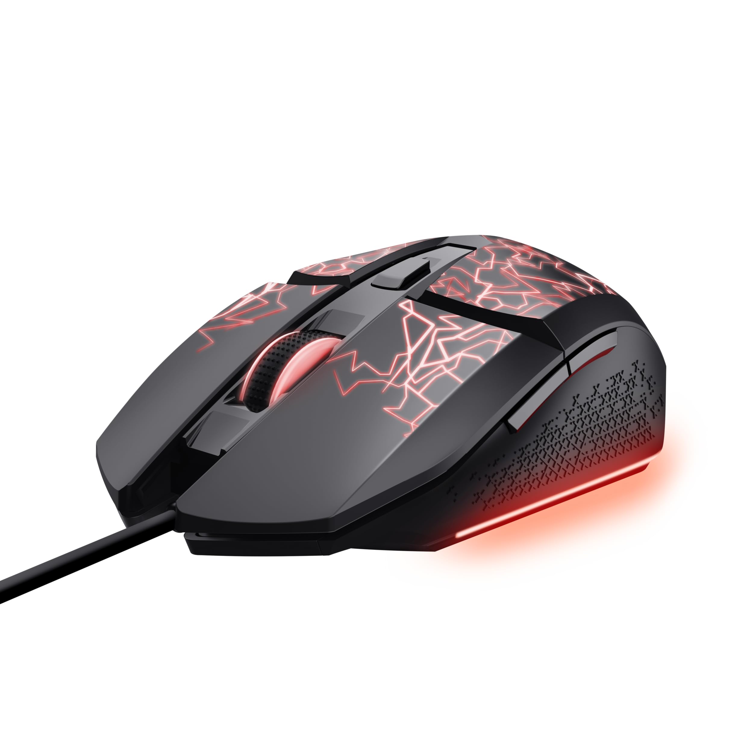 GXTrust 1113 Vylax LED Gaming Mouse with 6 Programmable Buttons, Advanced Software, Multicolour LED Lighting, 200-6400 DPI, 1.5m USB Cable, Illuminated RGB Computer Mouse for PC Laptop Windows, Black