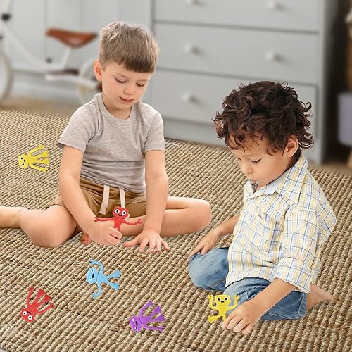 Miniatura 6 de ArtCreativity 48 piezas de juguetes robot, figuras flexibles para niños de 3 a 5 en 4 colores vibrantes, recuerdos de fiesta de robots, robots de