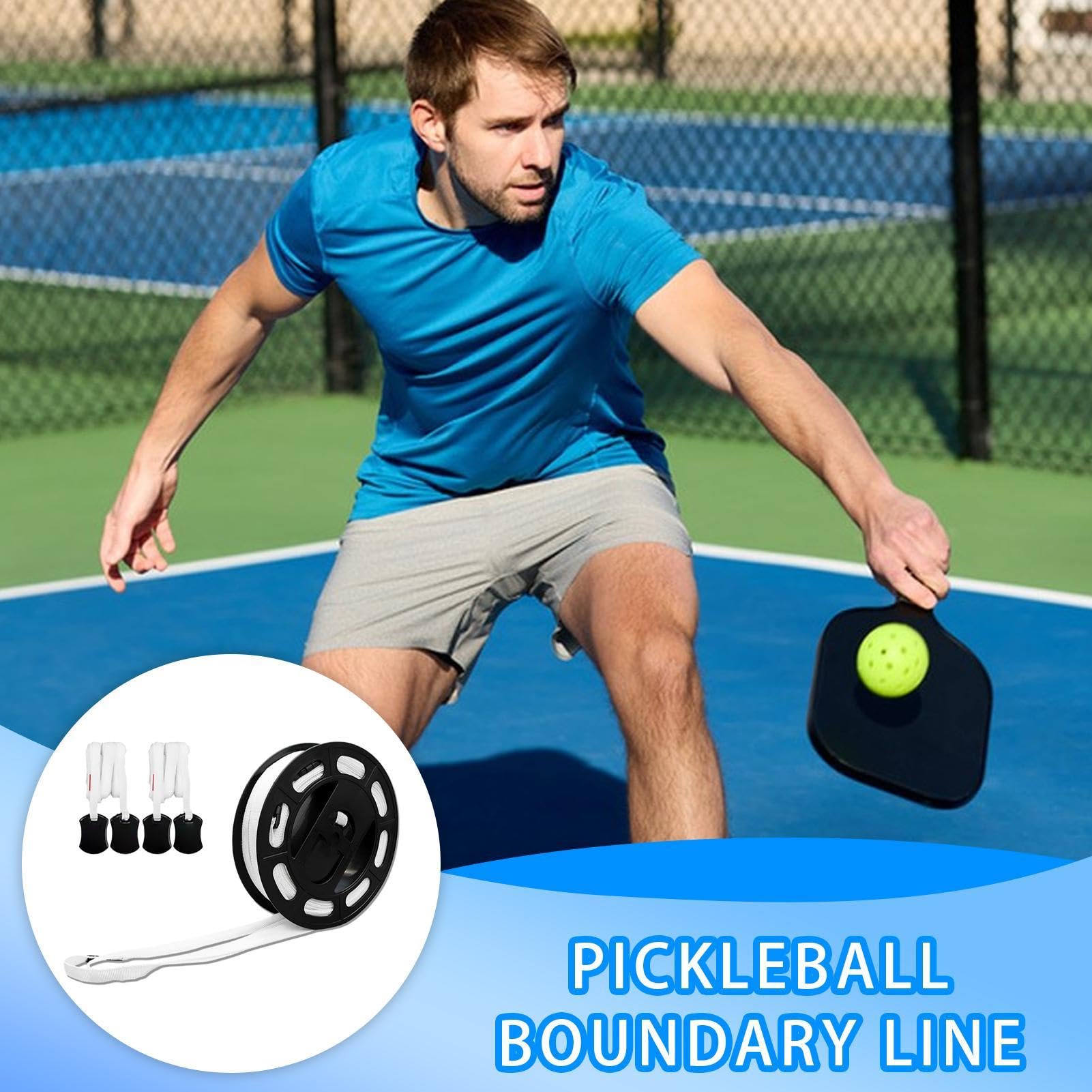 Pickleball-Linien für Outdoor-Platz | Trainingslinien für Tennisplatz, Tenniszubehör für Kinder, Basketball, Volleyball, Badminton, Tennis-Limit-Marker, Fuß-Linien und
