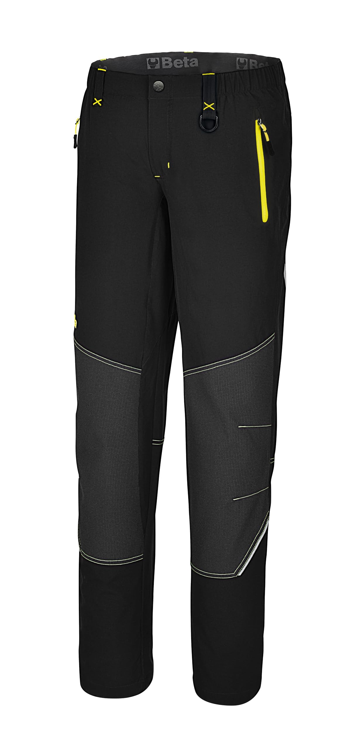 BETA 7610N - ​​​Pantaloni da Lavoro Work Trekking in Tessuto Elasticizzato con Rinforzi su Ginocchia e Retro, in 90% Nylon, Vita Elasticizzata, Due Tasche in Vita e Una Tasca Posteriore - Nero