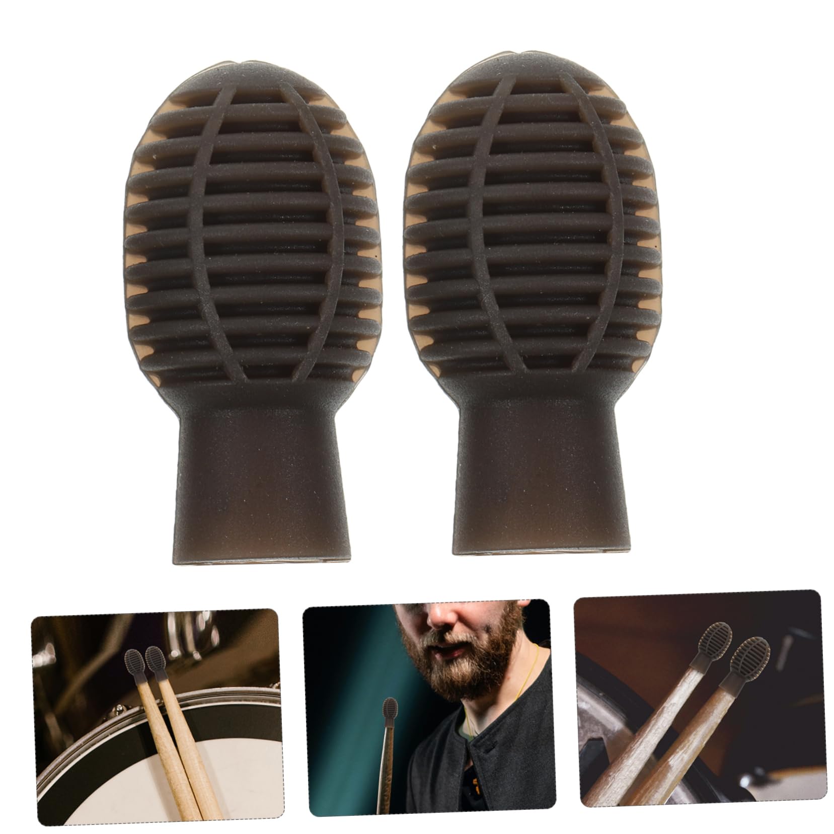 BESPORTBLE 2pcs Silicone Drum Stick Tips for Quieter Practice Durable Protective Caps for Drumsticks Lightweight Wear Resistant Mute Tips Musical Instrument Accessories for Home Go