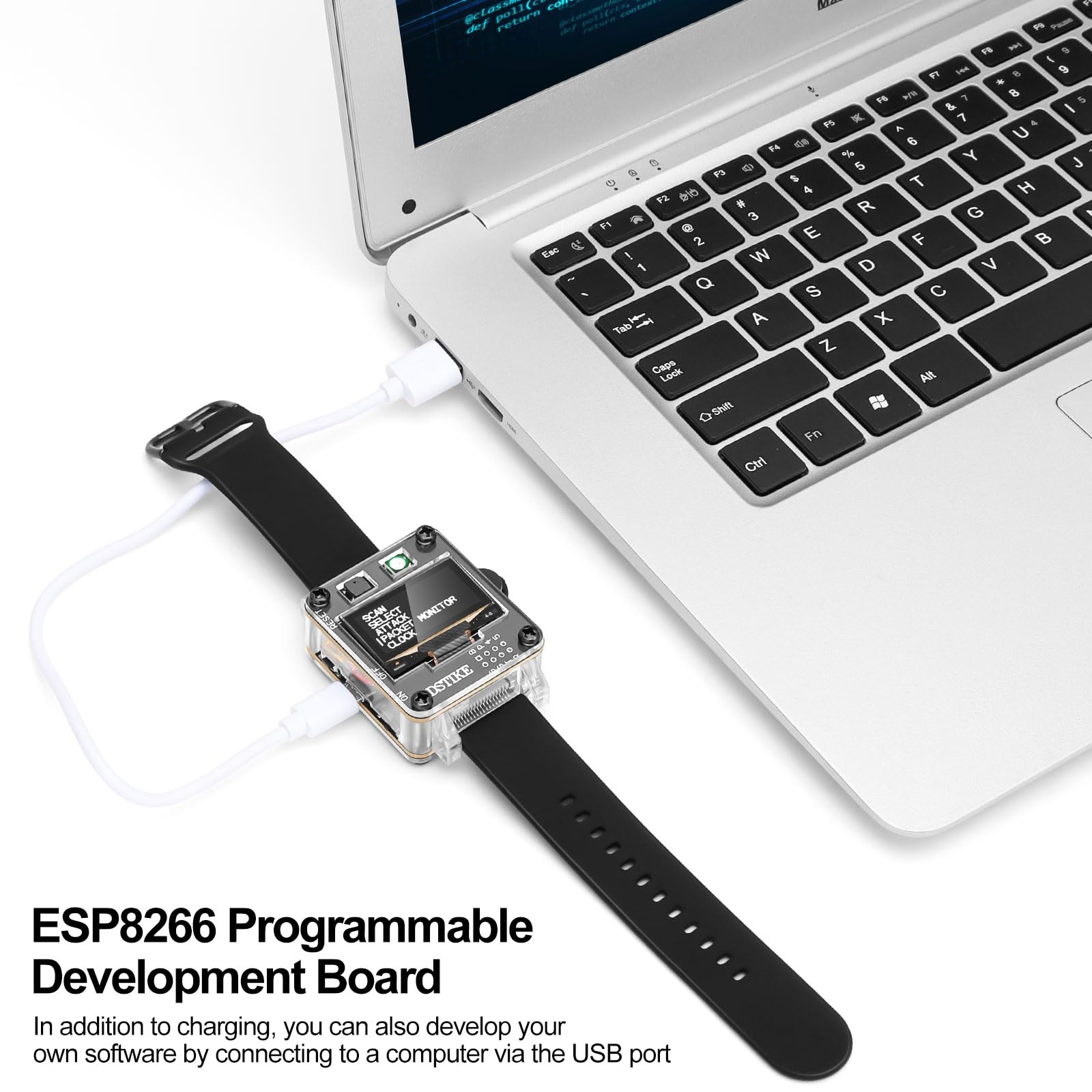Seamuing WiFi Test Tool Deauther Watch SE ESP8266 Scheda di Sviluppo Programmabile ESP-12F con Cicalino Display OLED Batteria Integrata da 500mAh per Nodo MCU Arduino