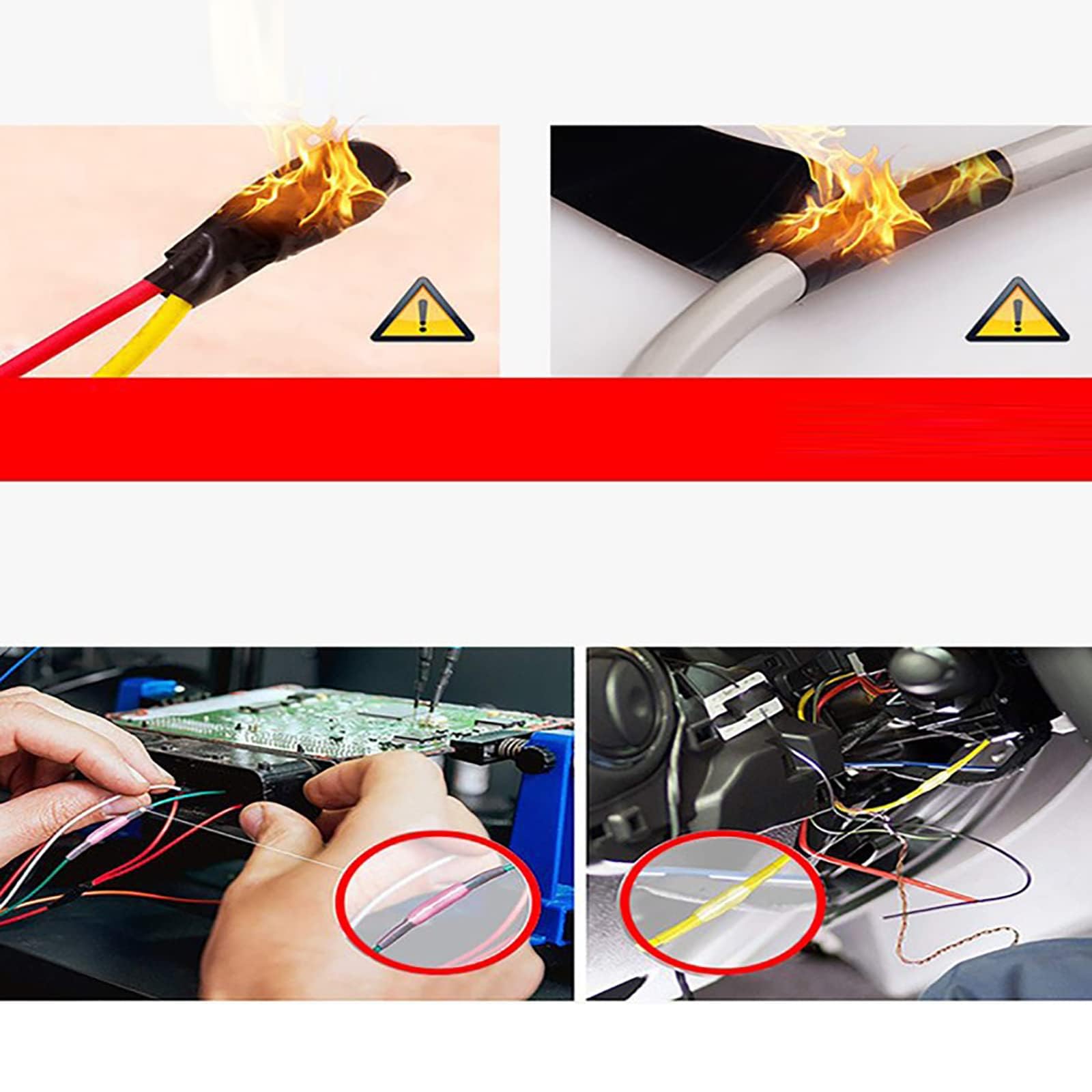 20 Pcs 22-16 AWG del calor a tope conectores de cable eléctrico BHT1.25,Terminales Emplame Termorretráctil,Conector Electricos Termorretráctil-rojo