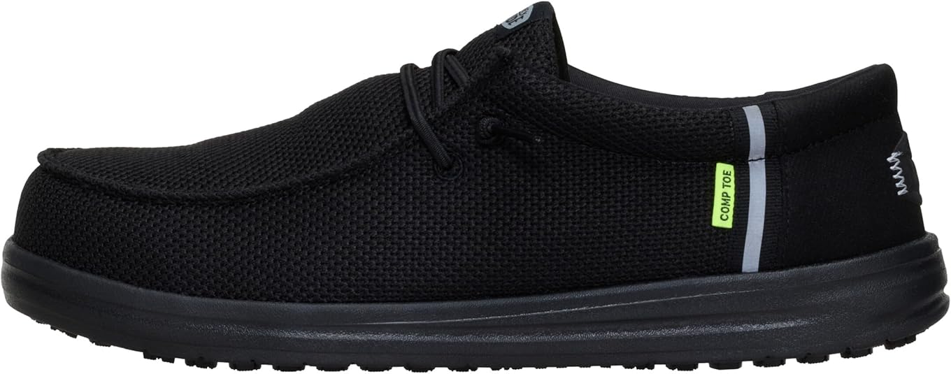 HEYDUDE Men's Wally Work CT | Metal-Free Composite Toe | Water-Repellent, Slip-Resistant Work Shoes | All-Day Comfort