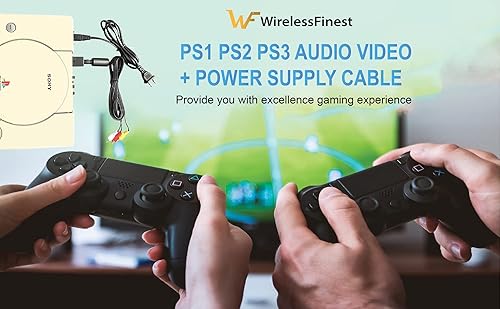 Miniatura 3 de AC Power Supply + Audio Video RCA AV Cable Adapter Cord To External TV Screen Monitor For Sony Playstation 1 2 3 PS1 PS2 PS3 PSX Original FAT Gaming