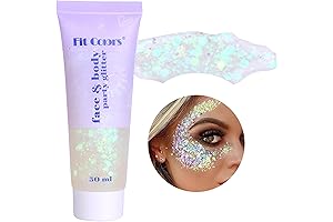BeeYoYe White Face Glitter, Body Glitter Gel for Hair, Face, and Body...