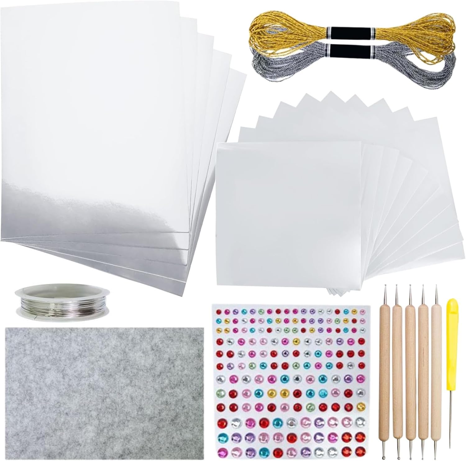 Embossing Foil - Aluminum Foil Embossing Sheets Kit, 0.08mm Aluminum Metal Crafts Making Kits for Painting, Gilding Decoration (Gold Kit)