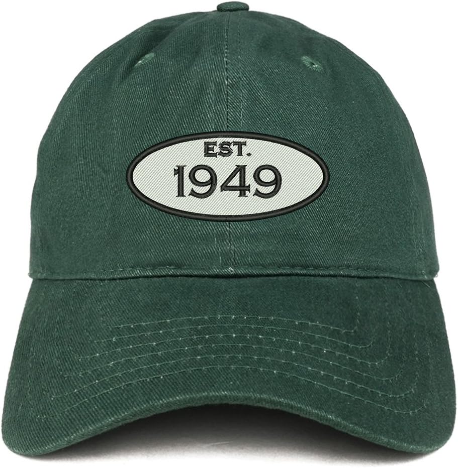 Established 1947 Embroidered 76th Birthday Gift Soft Crown Cotton Cap