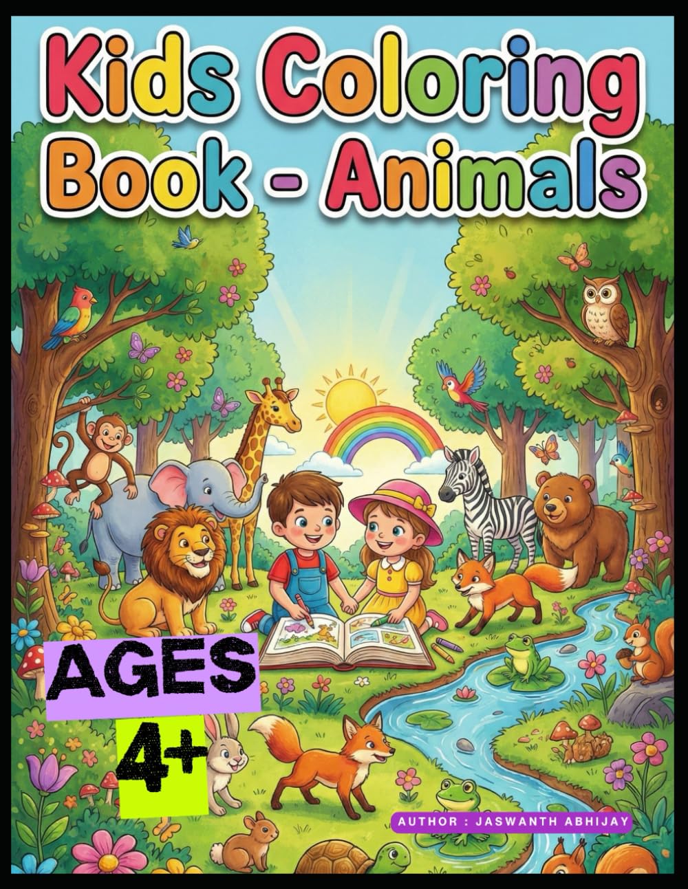Coloring Book For Kids - Animals (Aged 4+)