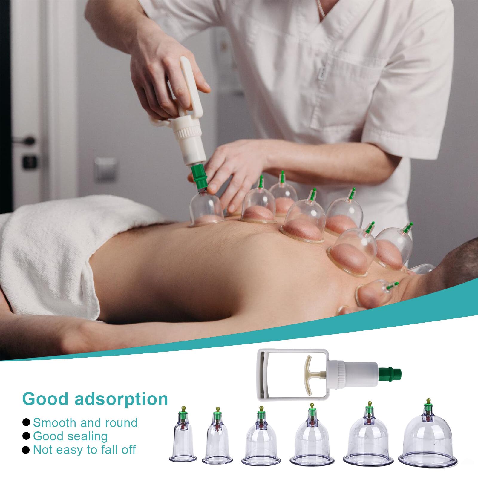Cupping Ventouse Ensemble, 12pcs Tasses Ensemble de Ventouses Vide Ventouses Kit de Massage avec Pompe à Vide avec Aimants Thérapeutiques Ventouses de Massage pour Soulager les Douleurs