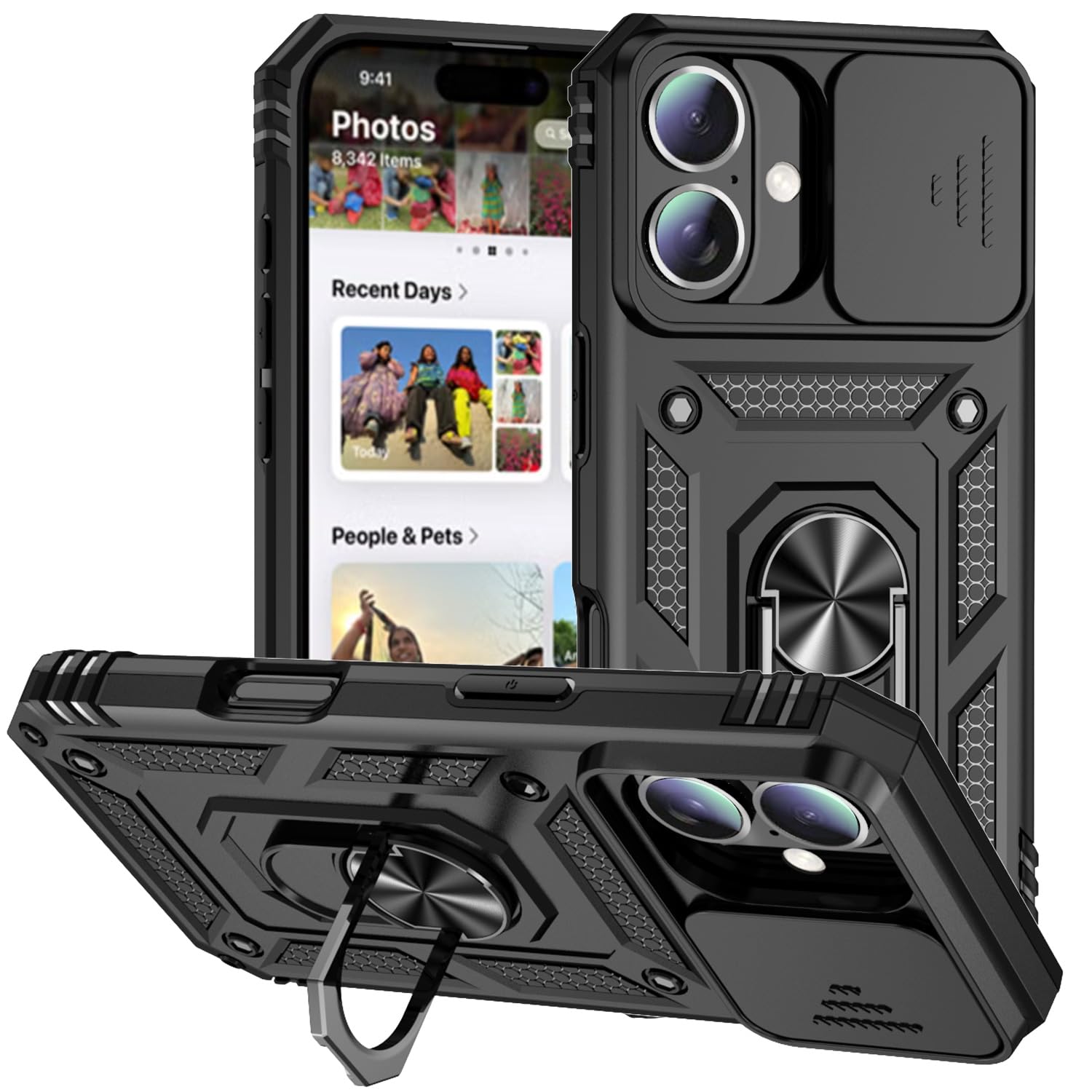 Coque iPhone 16 Plus antichoc de qualité militaire avec béquille intégrée et support magnétique - 8