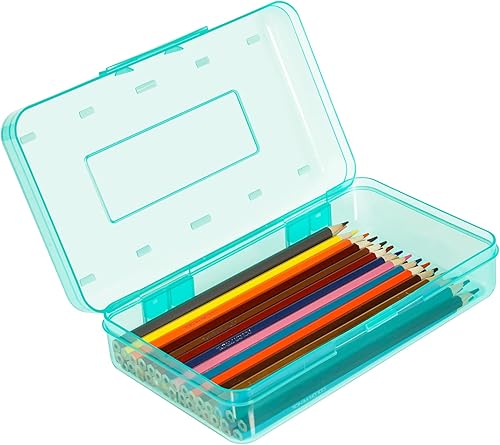 Caja de lápices, estuche de lápices de gran capacidad, cajas de lápices de plástico para niños, niñas, niños y adultos, caja de almacenamiento de