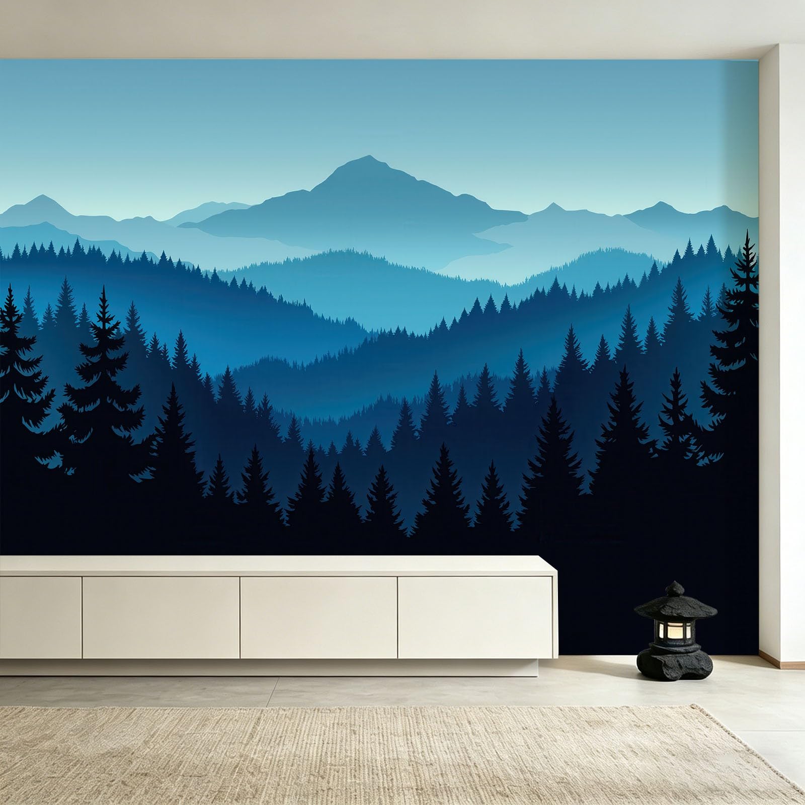 Générique Tapeta las góra mgiełka 350 x 256 cm plakat olbrzymi fototapeta 3D, otulająca fototapeta, tapeta z włókniny freskowej do salonu, sypialni i kuchni