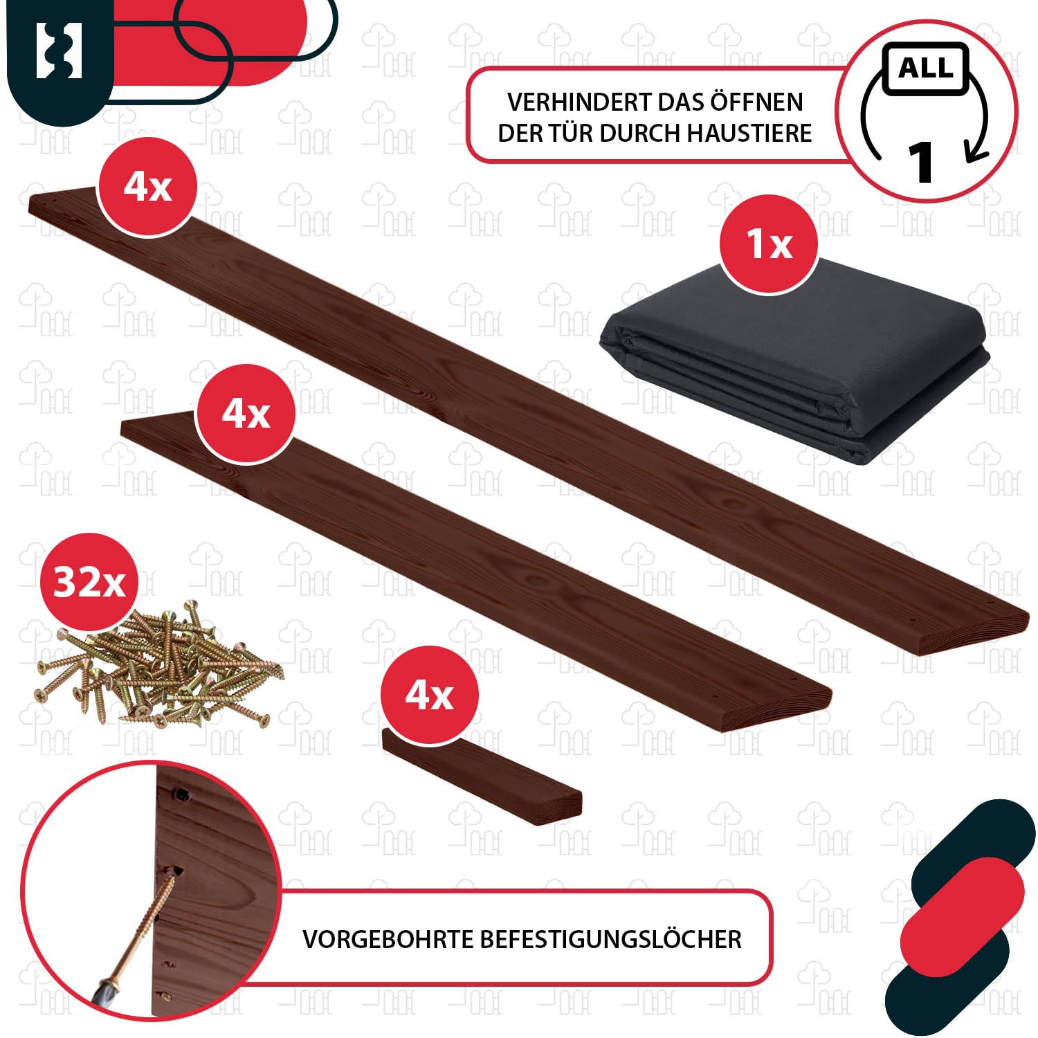 KOTARBAU® Jardinière surélevée en bois pour fleurs 120x100x18cm Imprégnée, pots de plantes marron, marron, 140 x 80 x 18 cm