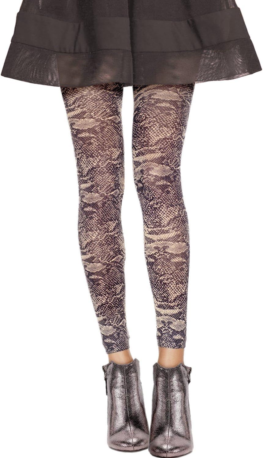 Opaque Snake Print Footless Tights