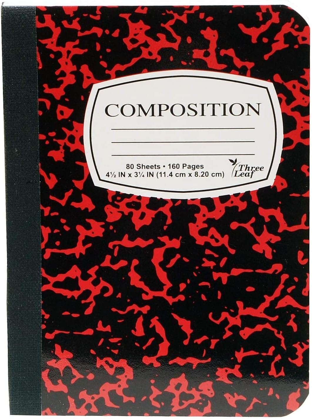 4-Pack Mini Marble Composition Notebooks, 4-1/2" x 3-1/4", College Ruled, 80 Sheet (160 Pages) - Colors: Red, Green, Yellow, Blue, Black. (4-Pack, Random Colors)