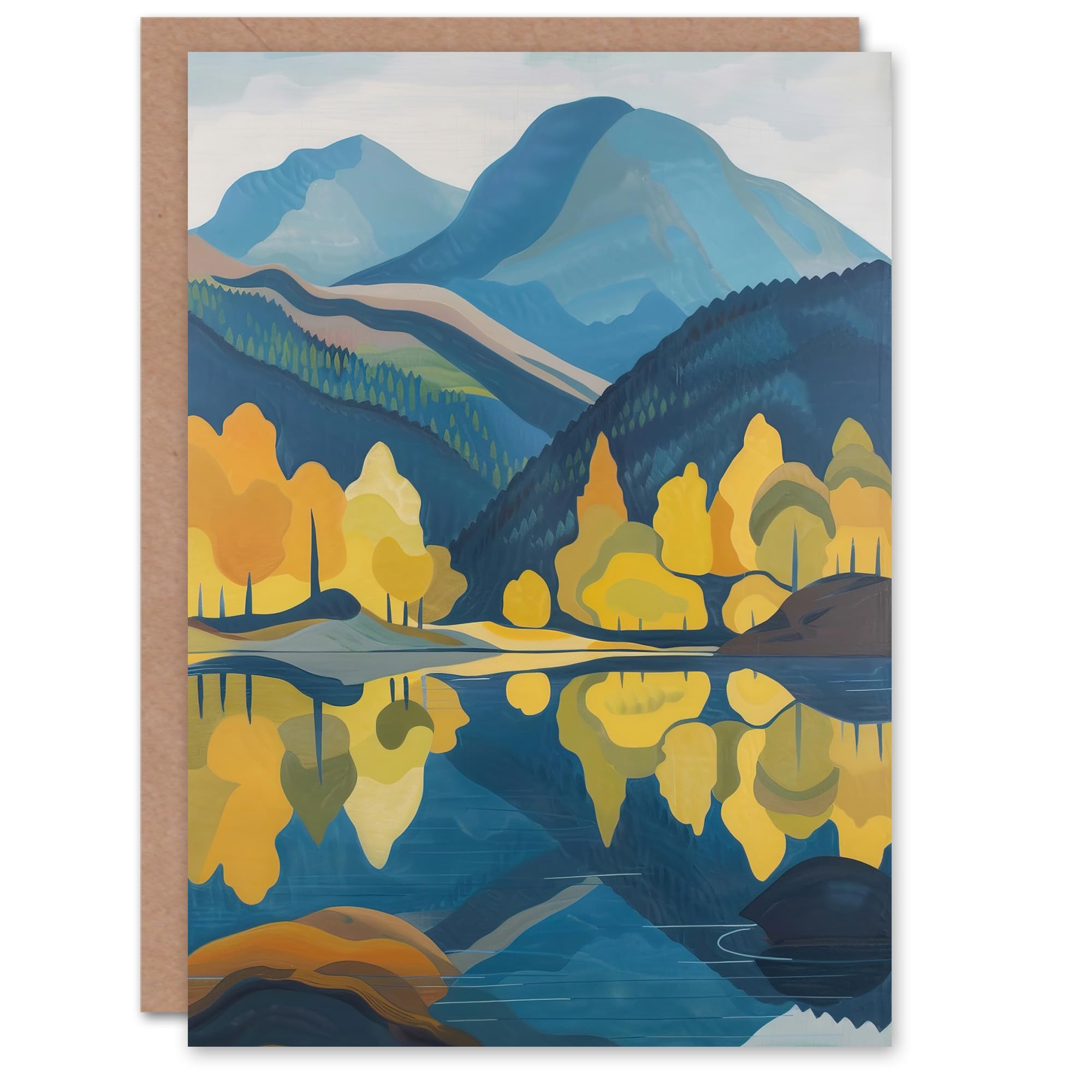 Artery8 Greeting Card Lake District Cumbria Artwork Summer Hills Forest Blank For All Him Or Her Art Birthday Card