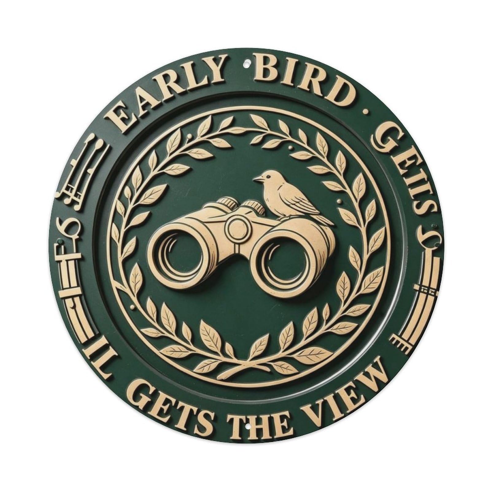 Early Bird Gets The View Metal Tin Sign Plaque