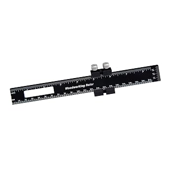Precision Pocket Woodworking Ruler 8 inch Marking Measuring Ruler Professional Woodworking Tools Ruler Metal Construction Ruler Inch and Metric Ruler Slide Ruler Learning Ruler with Slide Stops