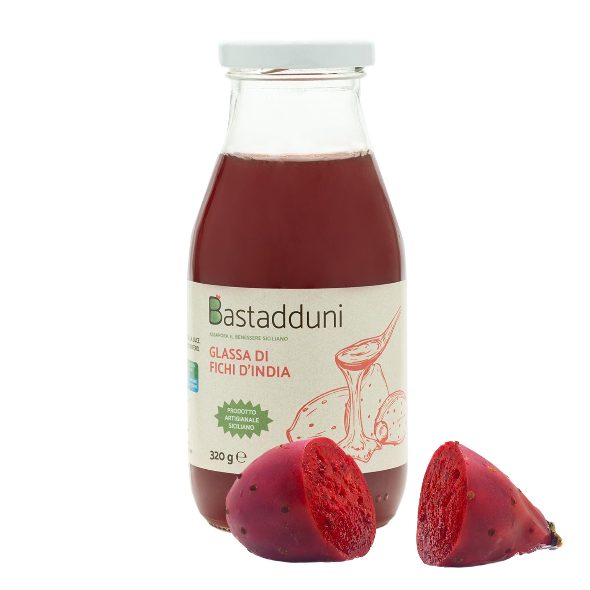 Bastadduni - Glassa di Fichi d'India Artigianale, 3 Bottiglie da 320g - Glassa per dolci, torte, biscotti - Salsa per carne e formaggi - Topping per gelato e yogurt - 100% Naturale