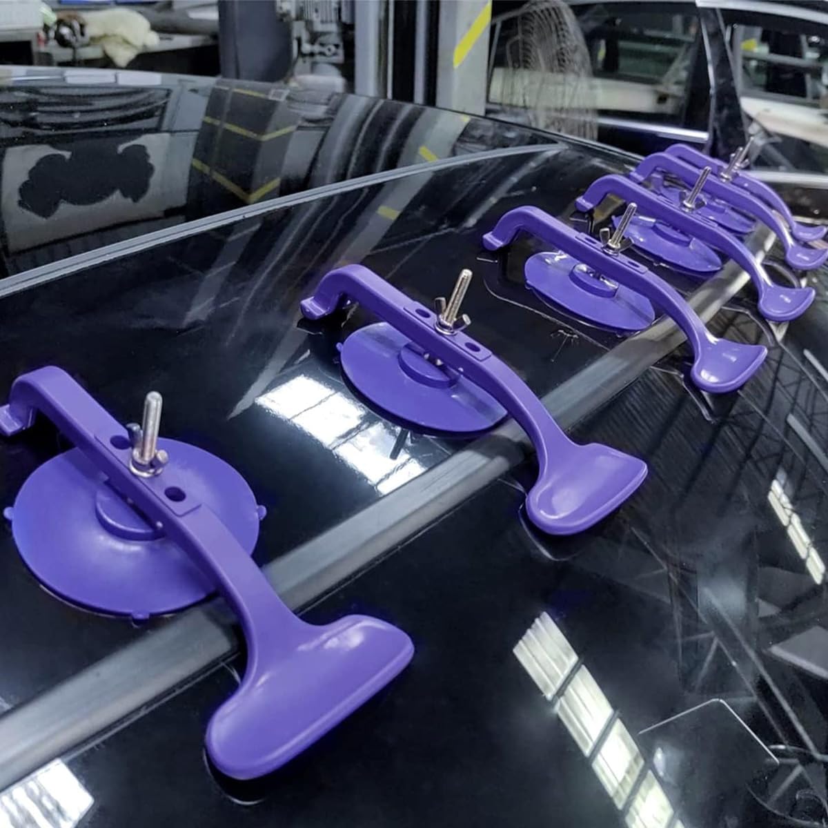 Juego de 6 abrazaderas con ventosa para ventanas, para instalación de molduras de parabrisas y paneles de carrocería de automóviles.