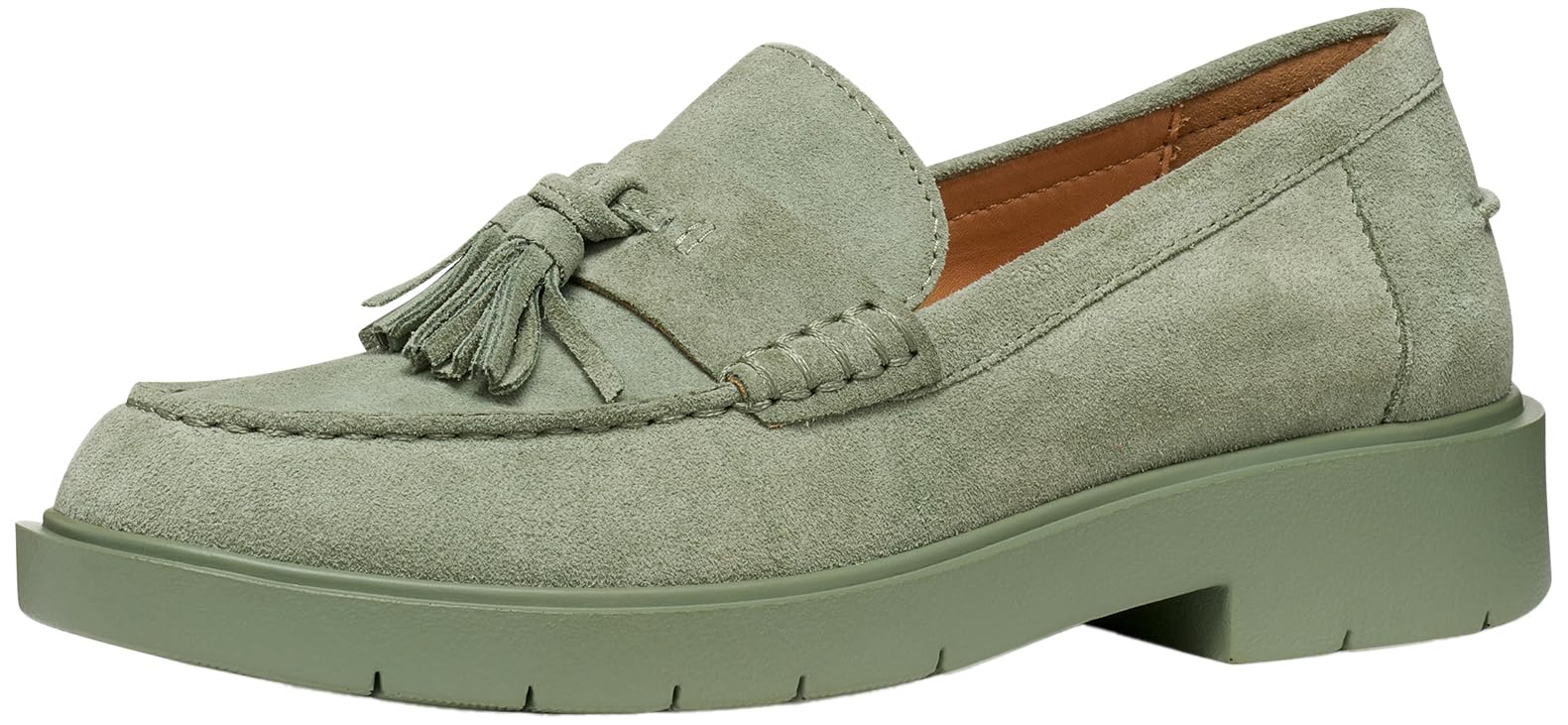 Geox Women's D SPHERICA EC1 B A Loafer, Olive, 38.5 EU
