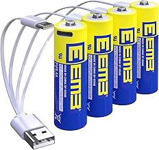 EEMB AA Batteries 4Pack AA Rechargeable Batteries Lithium...