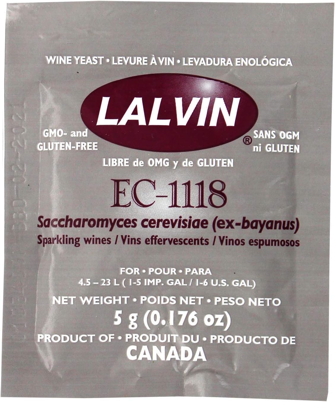 Lalvin - Part Number EC-1118B EC-1118 Yeast by Lallemand Inc Set of 2