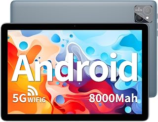 TAB11 10" Android Tablet, Gray Metal Frame, A523 Octa-Core, 1280*800 IPS HD Screen, 16GB(4+12 Virt)+128GB Storage, 1TB Expandable, 5G WiFi6, 8000mAh Battery, 2MP Front & 8MP Rear Cam for Work & Study