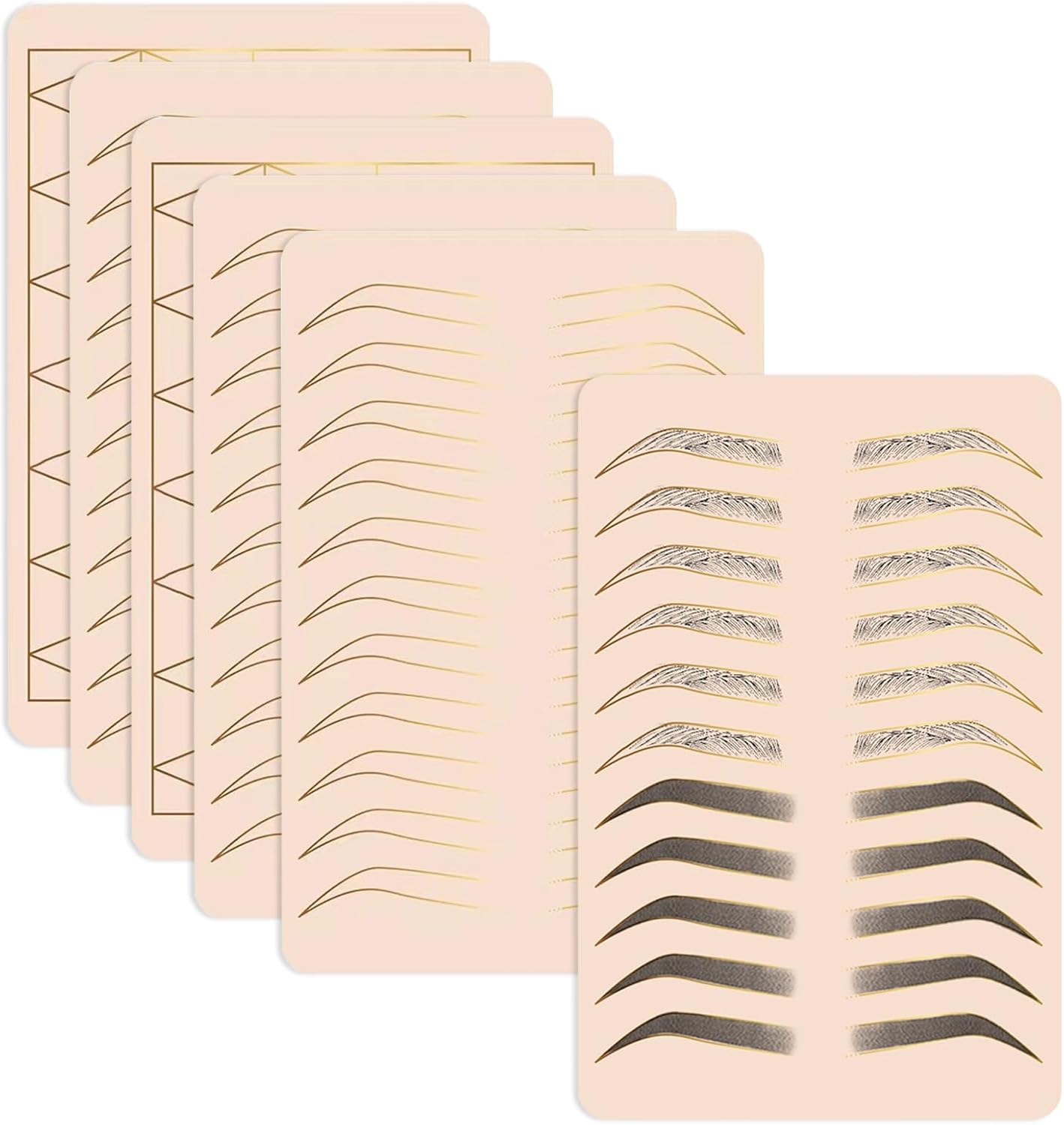 Tattoo Practice Skin, 6 Pcs 1.5mm Microblading Practice Skins, Eyebrow Tattoo Practice Fake Skin for Tattoo Supplies, Beginners and Artists Tattoo Kit