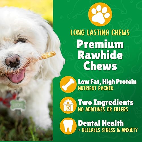 Miniatura 4 de Lucky Premium golosinas crudas, masticables, con pollo real, golosinas para perro sin gluten, naturales, para perros pequeños, fabricado sólo en