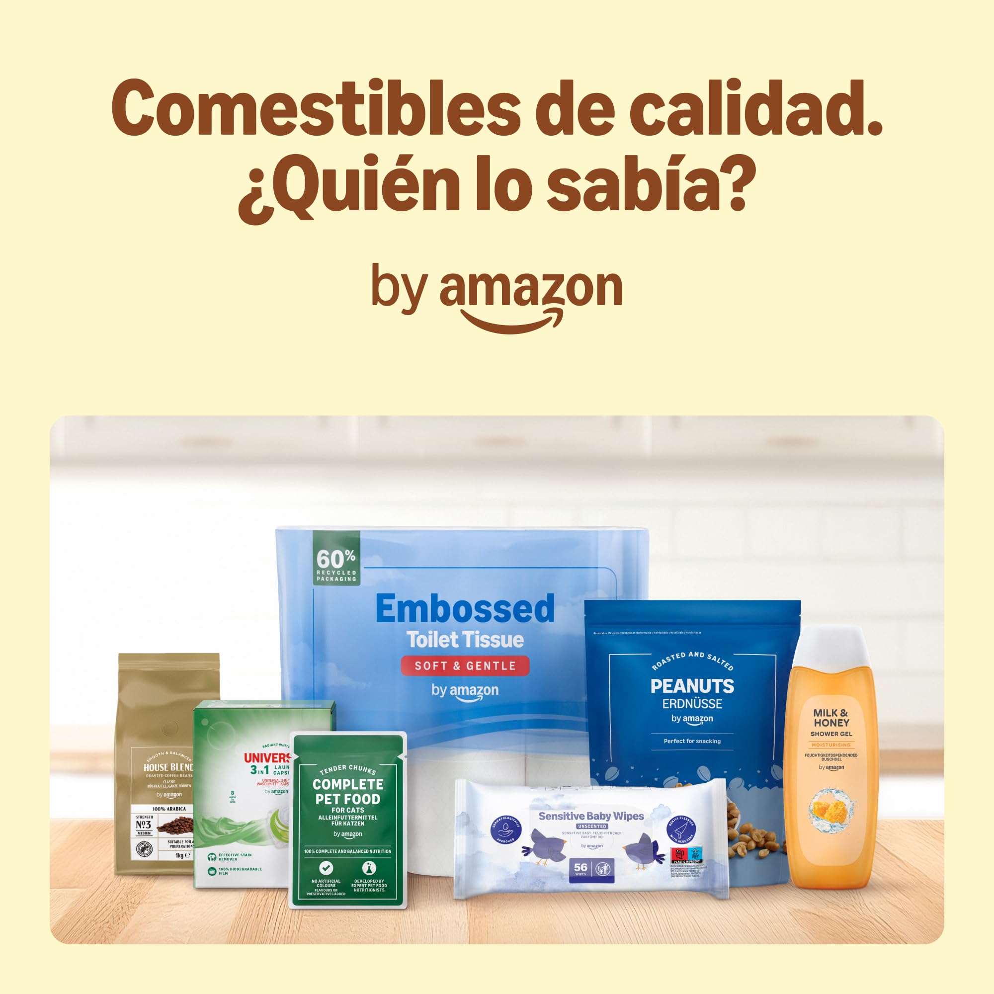 by Amazon Jabón de manos con miel y leche, 4 x 500 ml