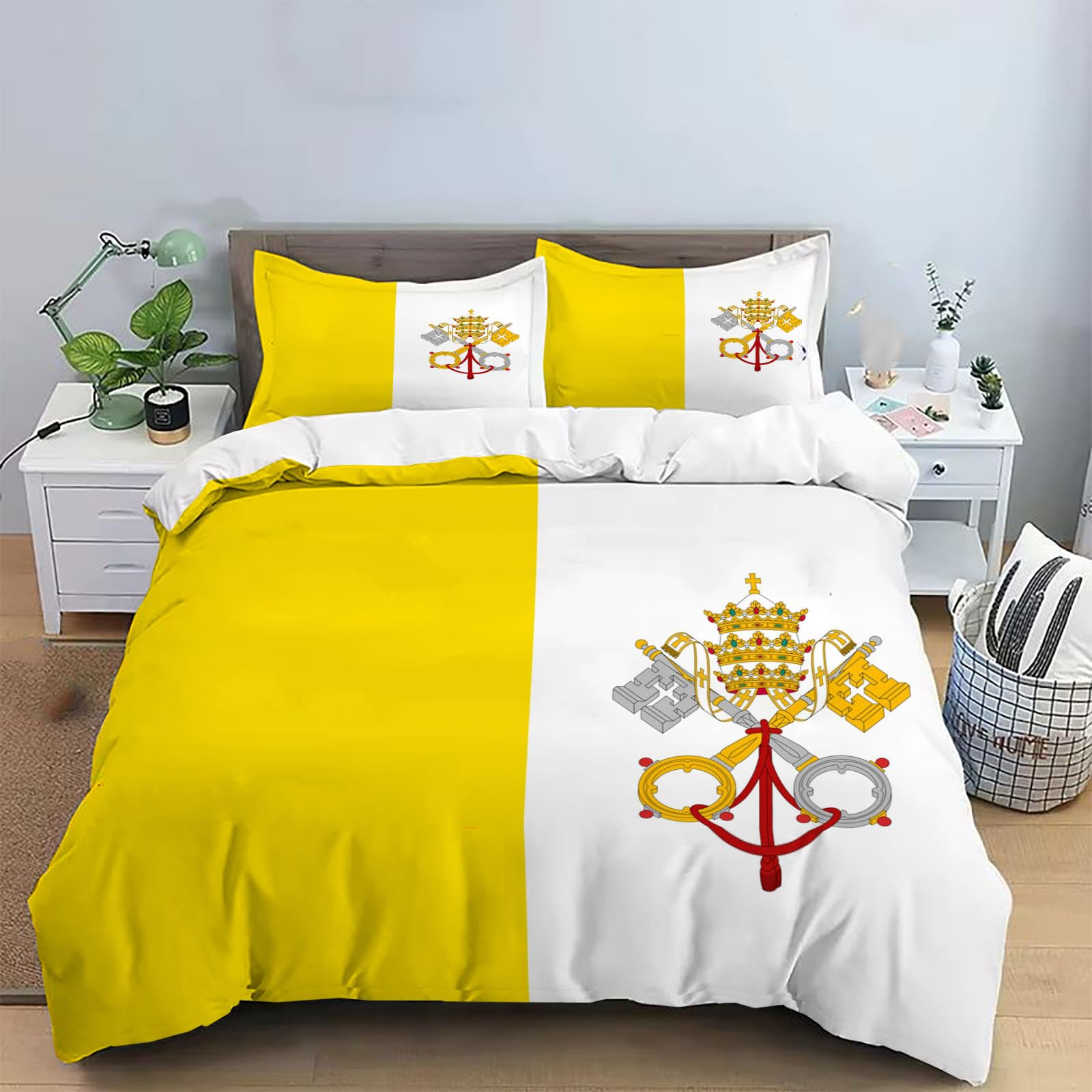 Drapeau de la Cité du Vatican parure de lit 240x260 cm confortable pour en finir avec le repassage