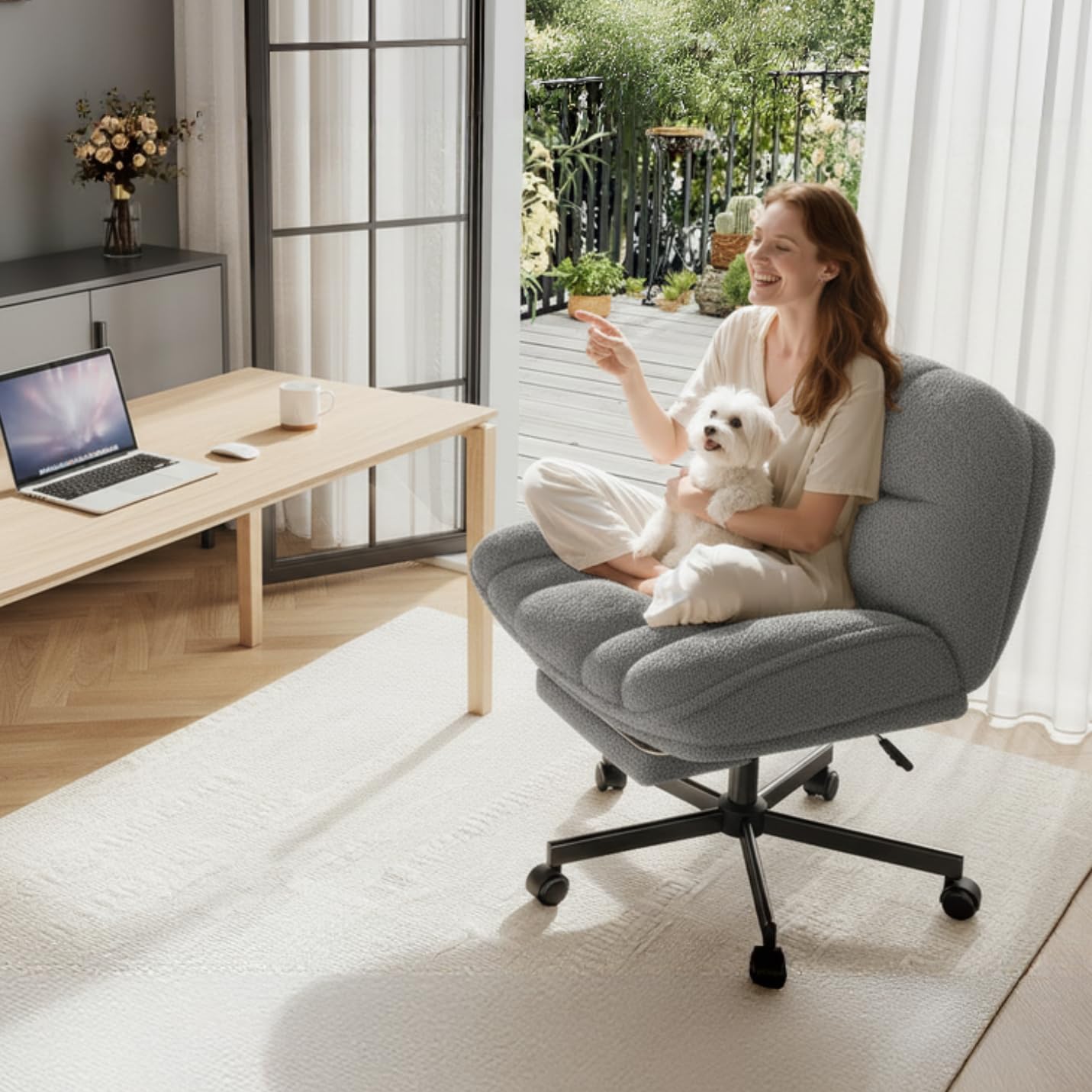 Amazon.com: DurayLoly Cross Legged Office Chair with Foot Rest