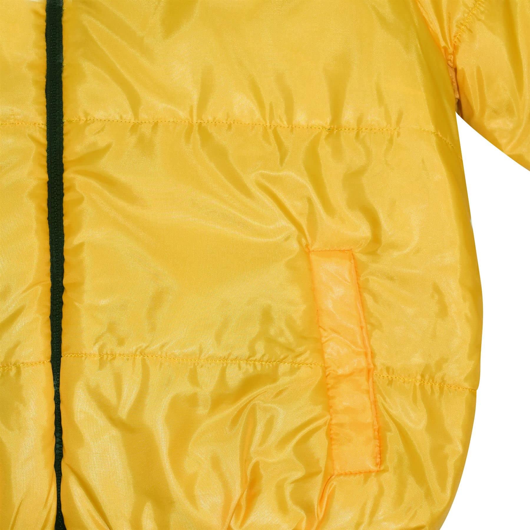 A2Z 4 Kids Dziewczyny Chłopcy Kurtka Dwustronna, Krótka, Z Kapturem, Wyściełana Podszewką Kurtki Puchowe - Reversible Jacket 492 Mustard 11-12.