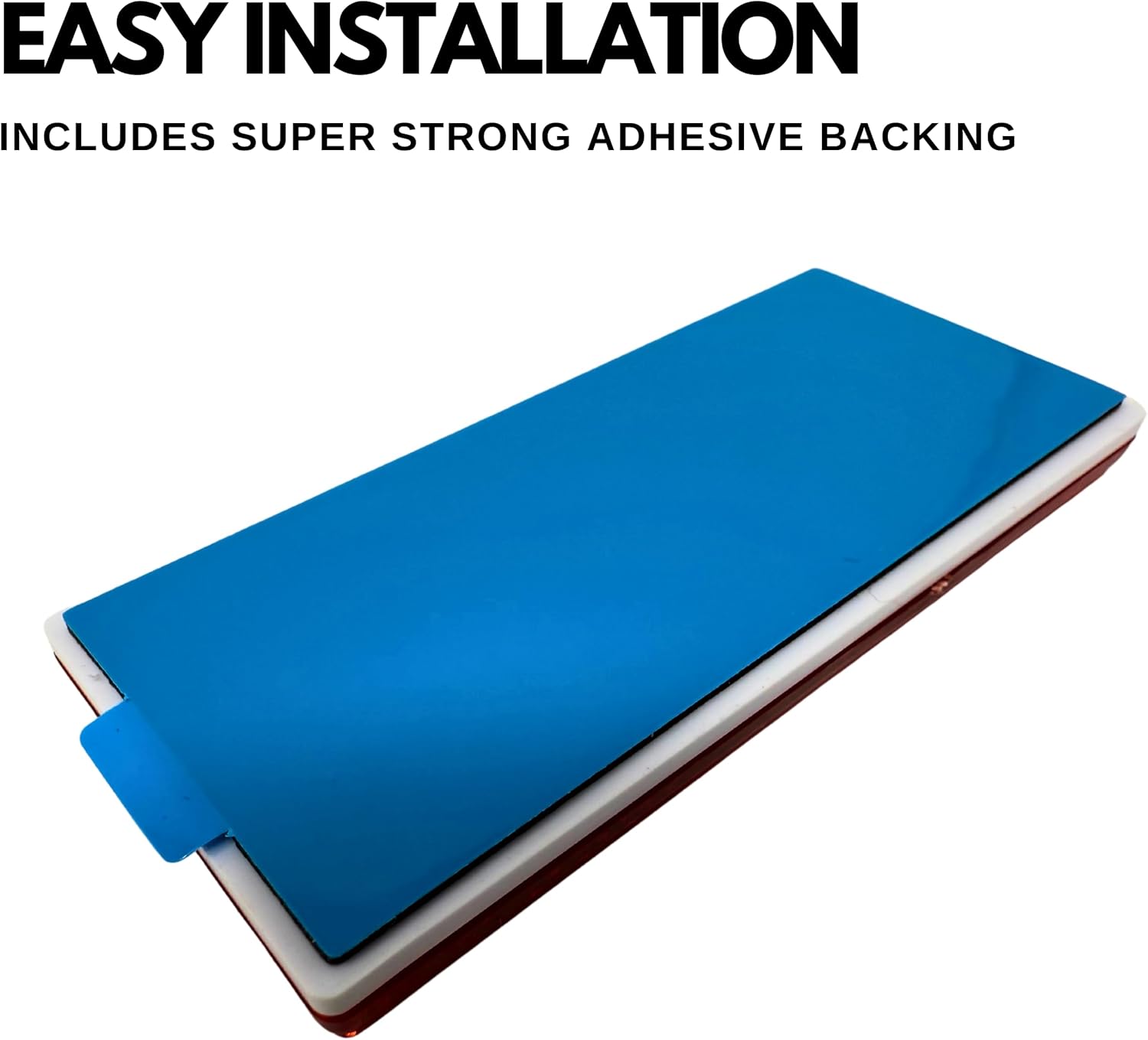 All Star Truck Parts 3-1/8" Rectangular Stick On Reflector - Trailers, Trucks, Automobiles, Mail Boxes, Boats, SUV's, RV's, Industrial Strong Adhesive DOT/SAE Approved (Red, 2)