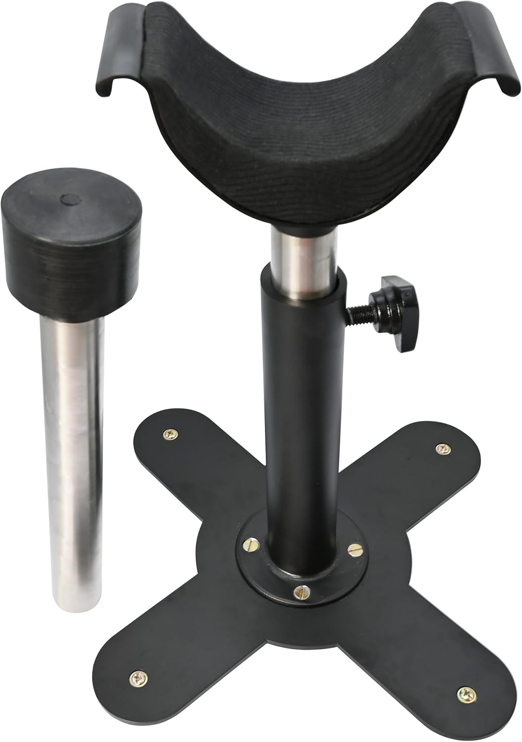 Heavy Duty Adjustable Metal Hoof Farrier Stand with Durable Rubber Cradle & Post PVC Grip Rubber Hoof Stand Farrier Horse Shoe Care Veterinary Tools VT-172