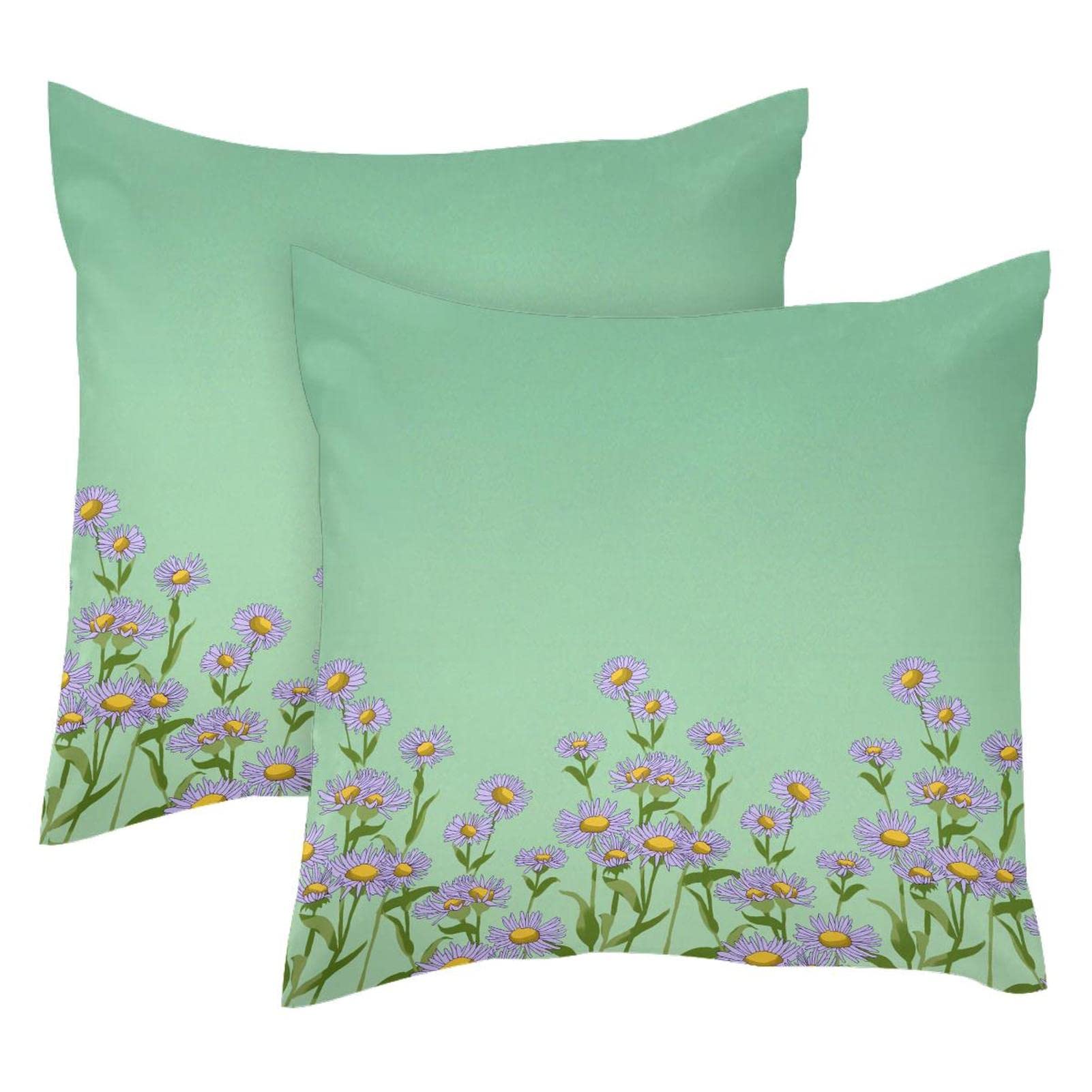 Housse de coussin lombaire lot de 2 TBOUOBT vert printemps et violet pour décoration maison