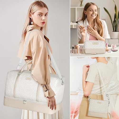 Miniatura 2 de IBFUN Bolsas de fin de semana para mujer, bolsa de viaje de fin de semana de 21 pulgadas, bolsa de lona de viaje para llevar durante la noche, 3