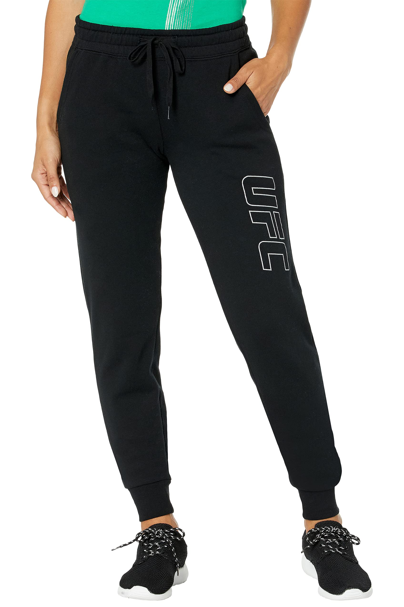 UFCWomen's Fleece Joggers - Cotton Blend, Drawstring, Pockets