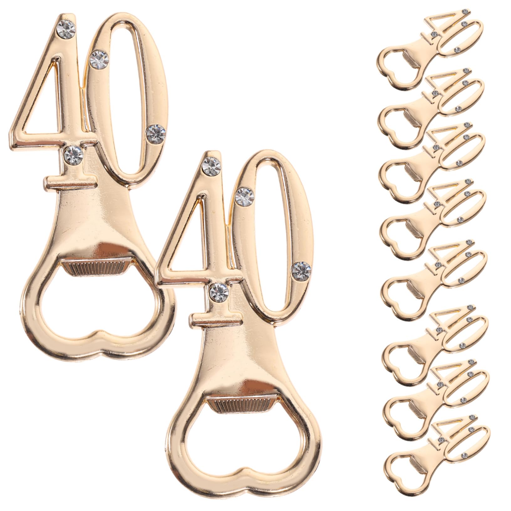 Cabilock 3 Ensembles Ouvre-bouteille D'anniversaire Ouvreurs Thème Aluminium Senior Clé Devoir Decapsuleur Ouvre-bouteille En Métal Faveur De Mariage Ouvre-bouteille Strass 10 Pièces * 3