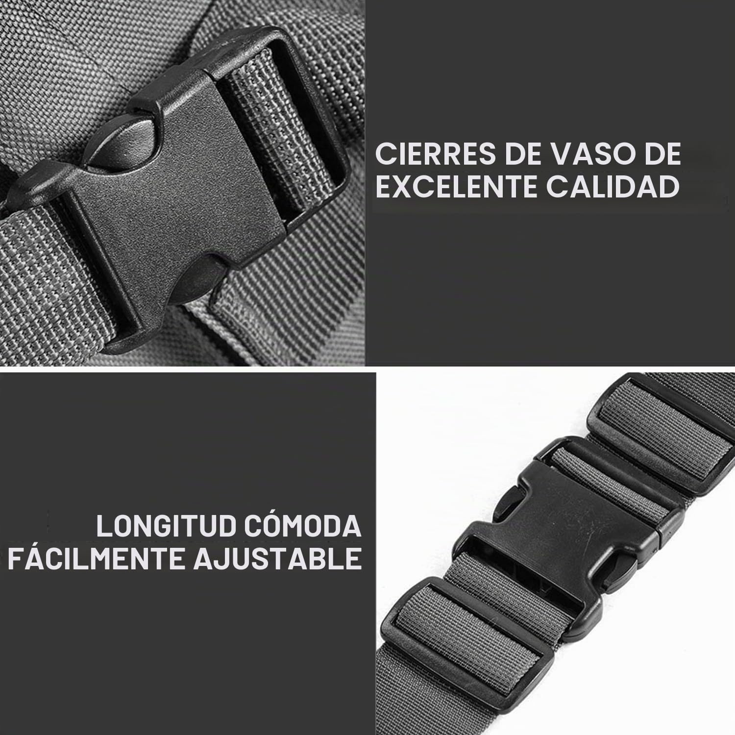 aiGear 55L Mochilas Tácticas Militar Gran Capacidad con Sistema Molle Negra | Bolsa de Emergencia Para 3 Días, Impermeable, Mochila de Asalto Molle, para Senderismo, Pesca, Acampada, Equipo de Emergencia