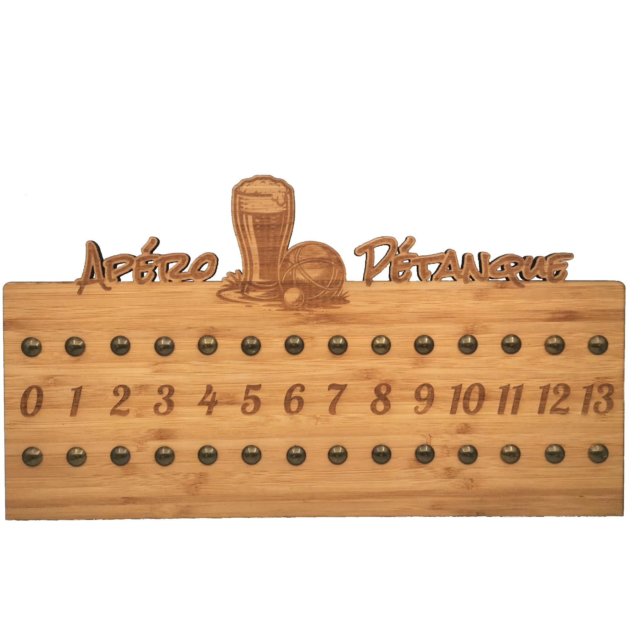 Tit'Adel Compteur de Points pour pétanque en Bois – Apéro Pétanque – Magnétique – Pose Murale ou sur Pied – Cadeau Original