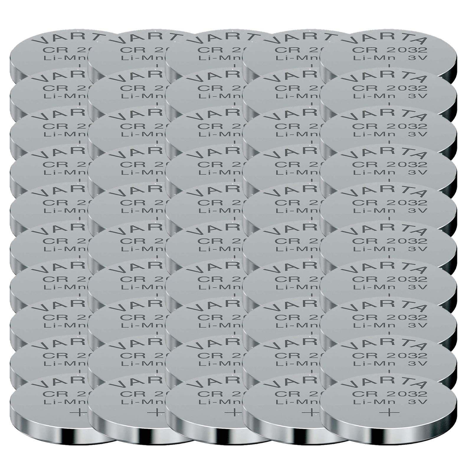 10-1000 (Lot de 50) Piles Bouton Varta 2032 Unique 50 x CR2032