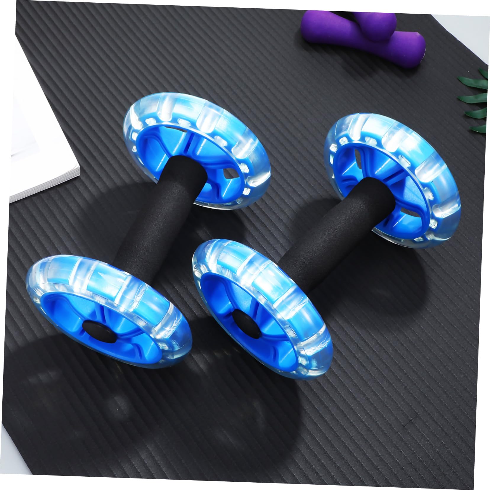 ABOOFAN Ruota Addominali Fitness Doppia Ruota e Manici Antiscivolo in Pp e Pvc, Leggera e Confortevole per Allenamento Addominale a Casa o Palestra