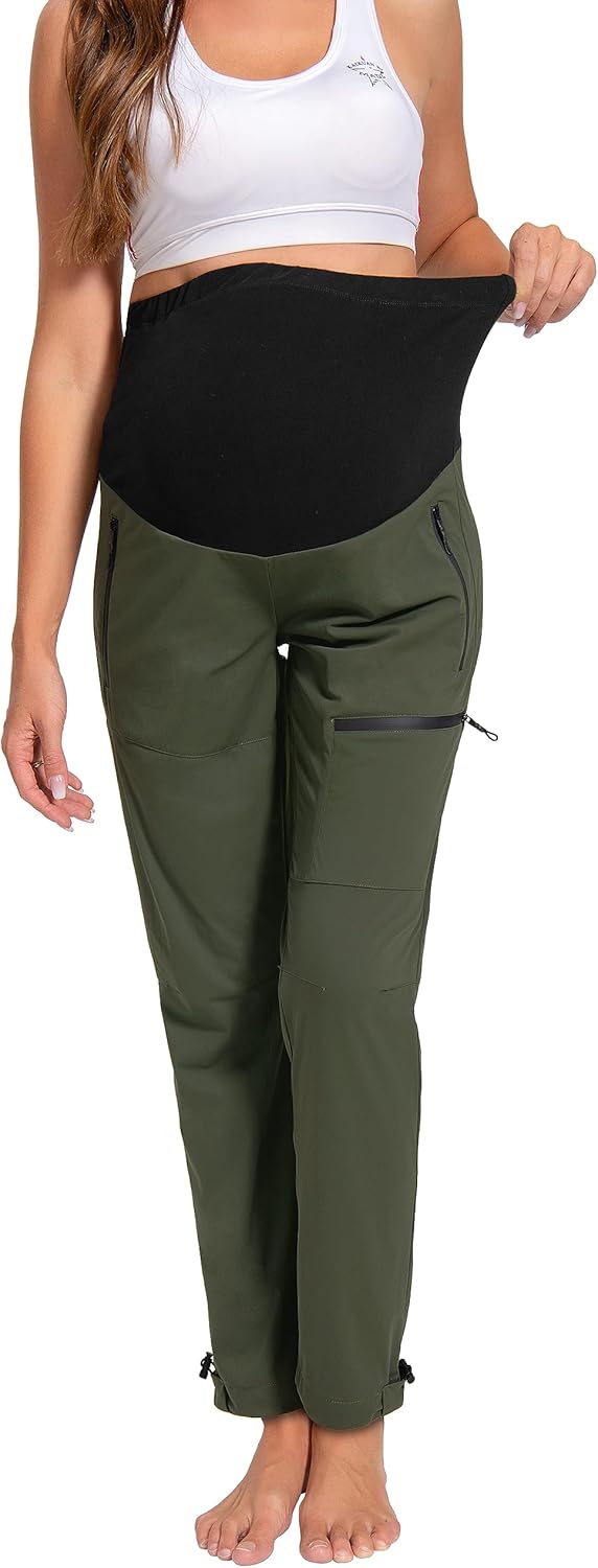 V VOCNI Maternity Cargo Scrub Pants Quick-Dry Hiking Athletic Workout Pregnancy Lounge Casual Outdoor - Image 5