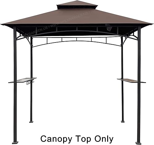 Miniatura 5 de APEX GARDEN La parte superior del toldo de repuesto solo puede adaptarse al modelo #L-GZ238PST-11 de 8 x 5 pies con aspecto de bambú para parrilla